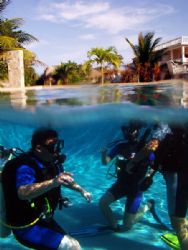 Their first breaths underwater. In the pool on Hopkins Be... by Martin Spragg 